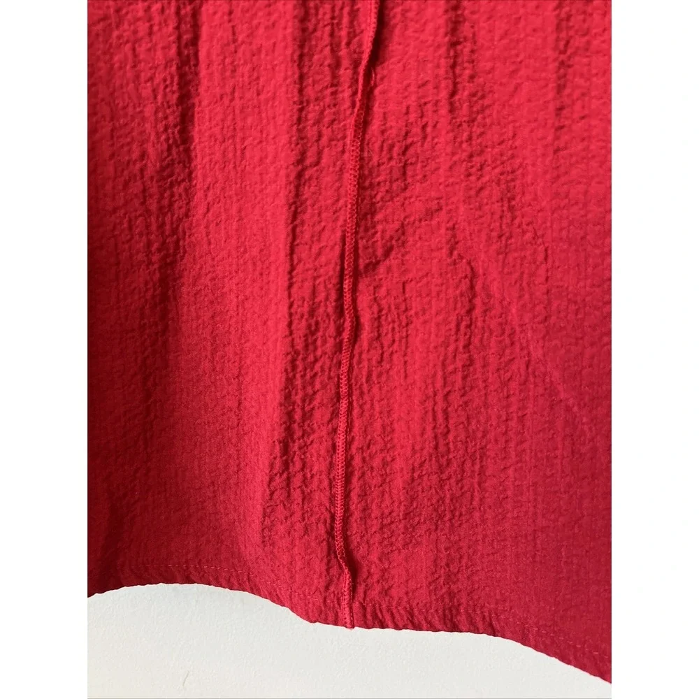 GUMPS San Francisco Red Size XL Lagenlook Tunic Boho Artsy Top Lightweight